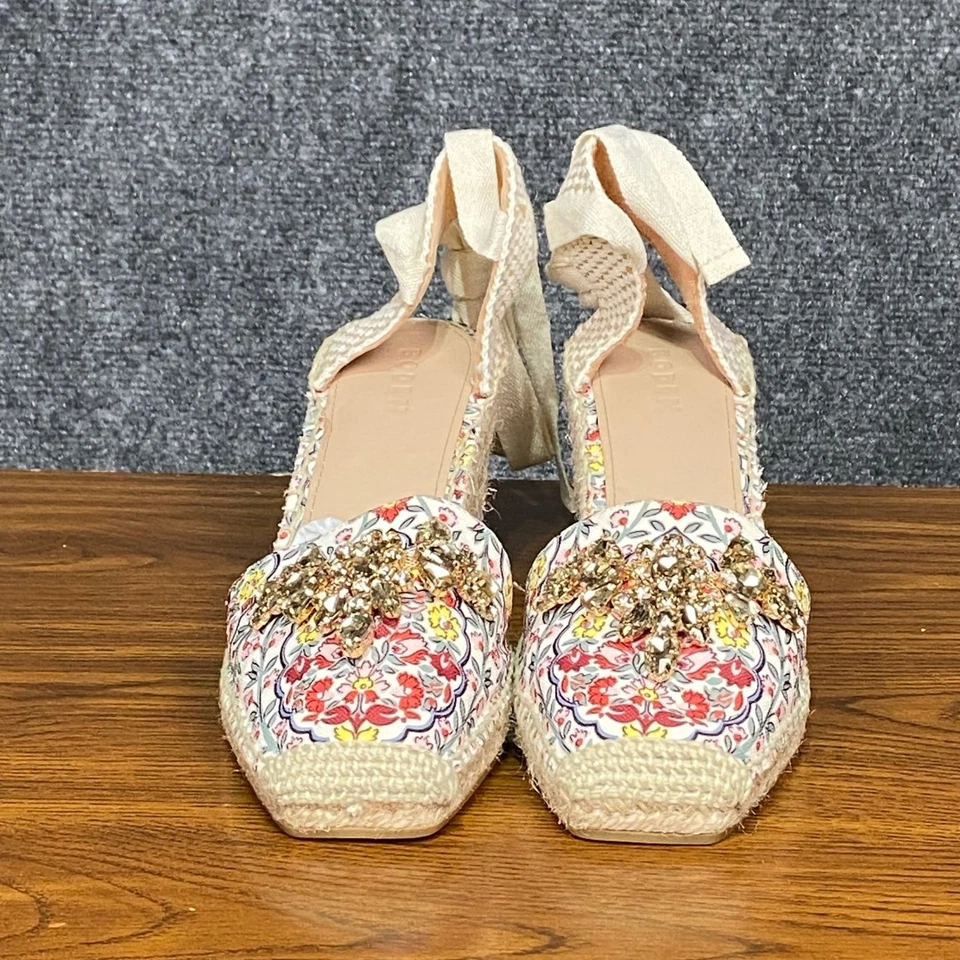 Zapatos para mujer Boden alpargata cuña estampado floral envoltura al tobillo adornados EU 41 Foto 2 de 4