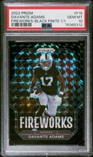 2022 Panini Prizm Davante Adams #F-16 - Black Finite 1/1 PSA 10 - Rams - Raiders