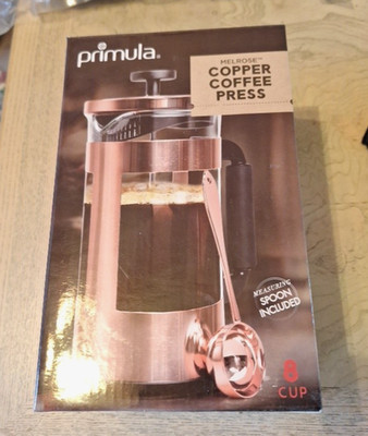 Primula Melrose Copper Coffee Press 8 Cup Glass And Copper