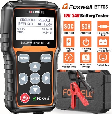 FOXWELL NT705 12/24V Auto Batterietester KFZ OBD2 Diagnosegerät Ankurbelungstest