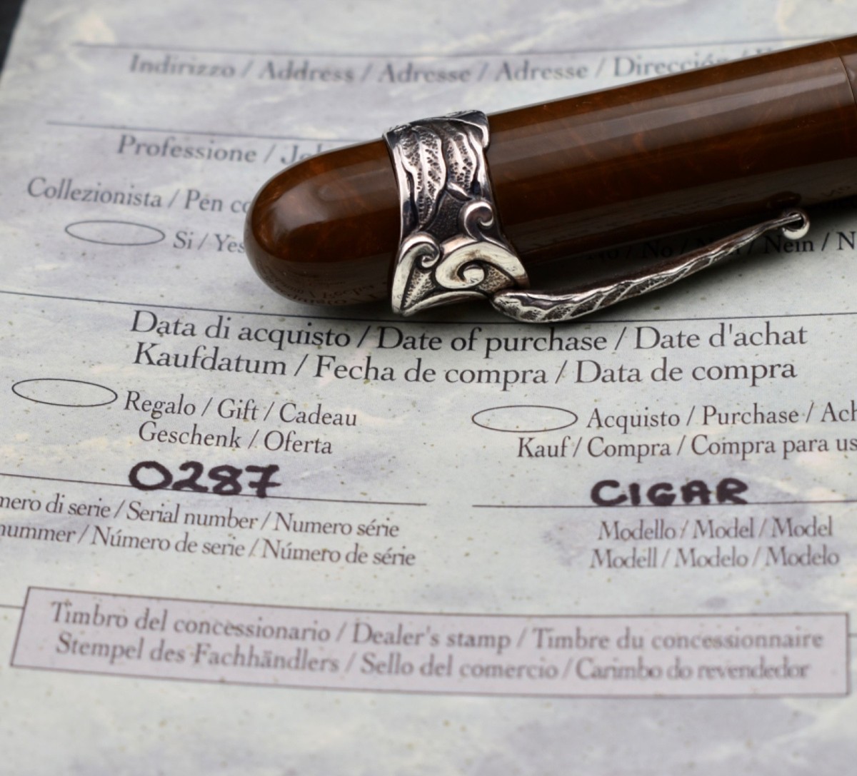 MONTEGRAPPA 1997 Cigar Annual (Silver) Limited Edition Fountain
