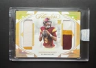 2024 Flawless Jayden Daniels /15 Debut Duals 3-Color Patch Commanders Rookie