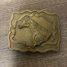 Vintage 1978 Indiana Metal Craft - Horse Cowboy Rancher Big Belt Buckle F88