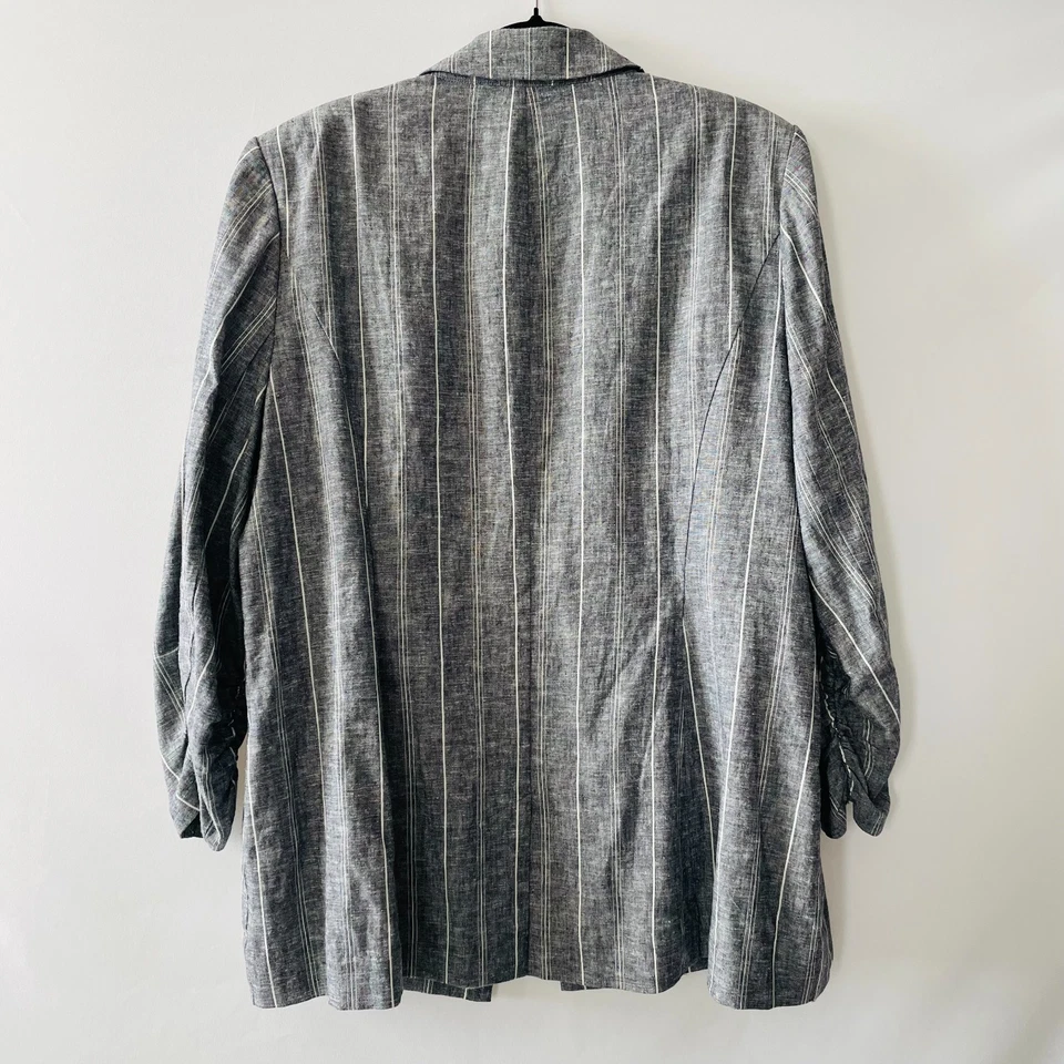 Blazer Traje Lane Bryant Mujer Gris Un Pecho Rayas The Bryant Talla 20 Foto 2 de 4