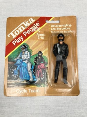 TONKA PLAY PEOPLE CYCLE TEAM FIGURE 1981 MOVABLE HEAD ARMS LEGS NEW SEALED READ