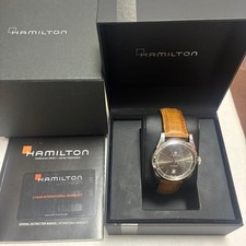 Hamilton Spirit of Liberty H424151 Automatic Gray Dial Brown Leather Box Papers