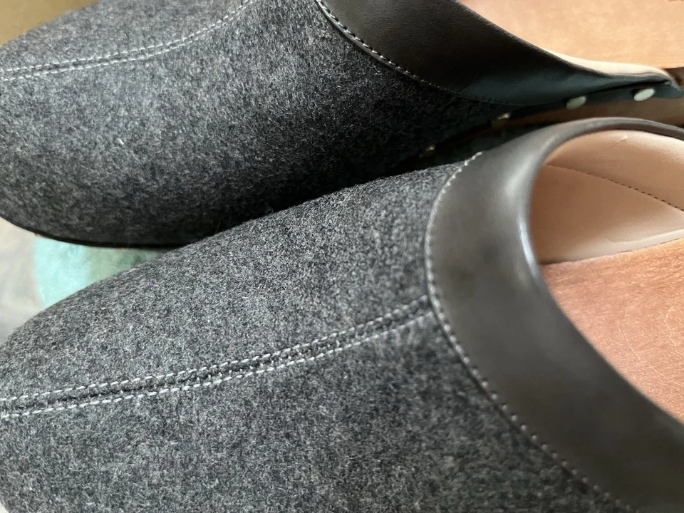 Zuecos sin cordones Dr, Scholl's Moment - Tacón de 1,75 pulgadas Lana negra ¡NUEVOS EN CAJA! 8M Foto 2 de 3