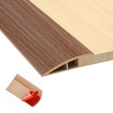Floor Transition Strip, Self 1/5" to 2/5", 3.3FT, Light Brown Wood Grain