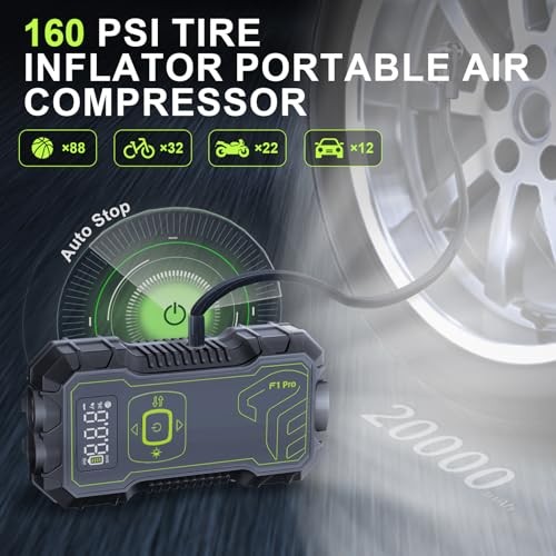Car Jump Starter with Air Compressor 160PSI, 4500A Car Battery Jump Starter - Picture 4 of 7