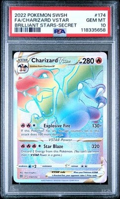 Charizard VSTAR 174/172 PSA 10 Brilliant Stars Pokemon TCG