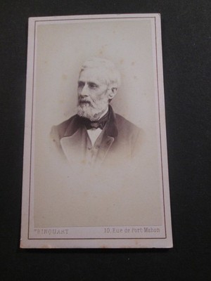 Photo CDV man age with beard clique TRINQUART PARIS