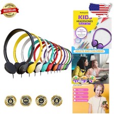 Bulk 20 Wired On-Ear Headphones - 3.5mm Jack, 4ft Tangle-Free, School Classro...