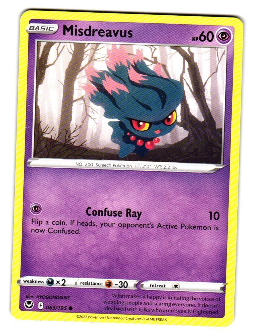 Misdreavus 063/195 Common Silver Tempest Pokemon Near Mint