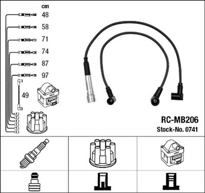 Zündleitungssatz NGK 0741 für MERCEDES S123 W123 KLASSE C123 W116 W126 123 Model