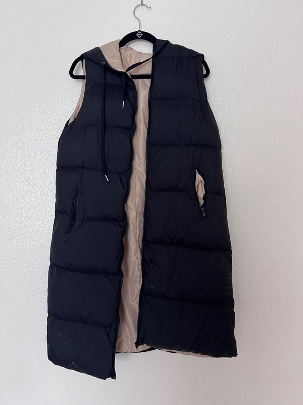 WOMEN'S Long Line Hooded Puffer Jacket vest