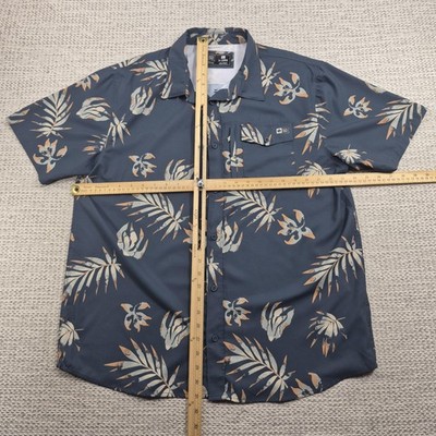 Salty Crew Button Up Shirt Mens Extra Large Blue Floral Hawaiian Short Sleeve