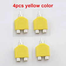 4 Pcs/Lot RCA Connector Y Splitter AV Audio Video Plug Converter 1 Male to 2 Fem