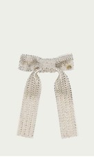 Lele Sadoughi Margot Cream Velvet Beaded Bow Barrette Bow Barrette NIP 95