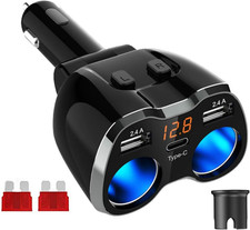 USB C Auto Ladeger�t Zigarettenanz�nder Verteiler Adapter Splitter Typ C KFZ Lad