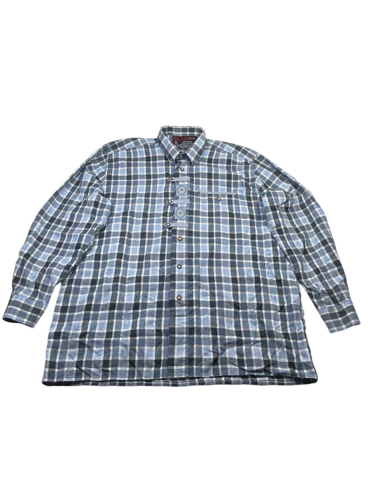 Classic Est 2001 Men's Patchwork Button Up Shirt … - image 1