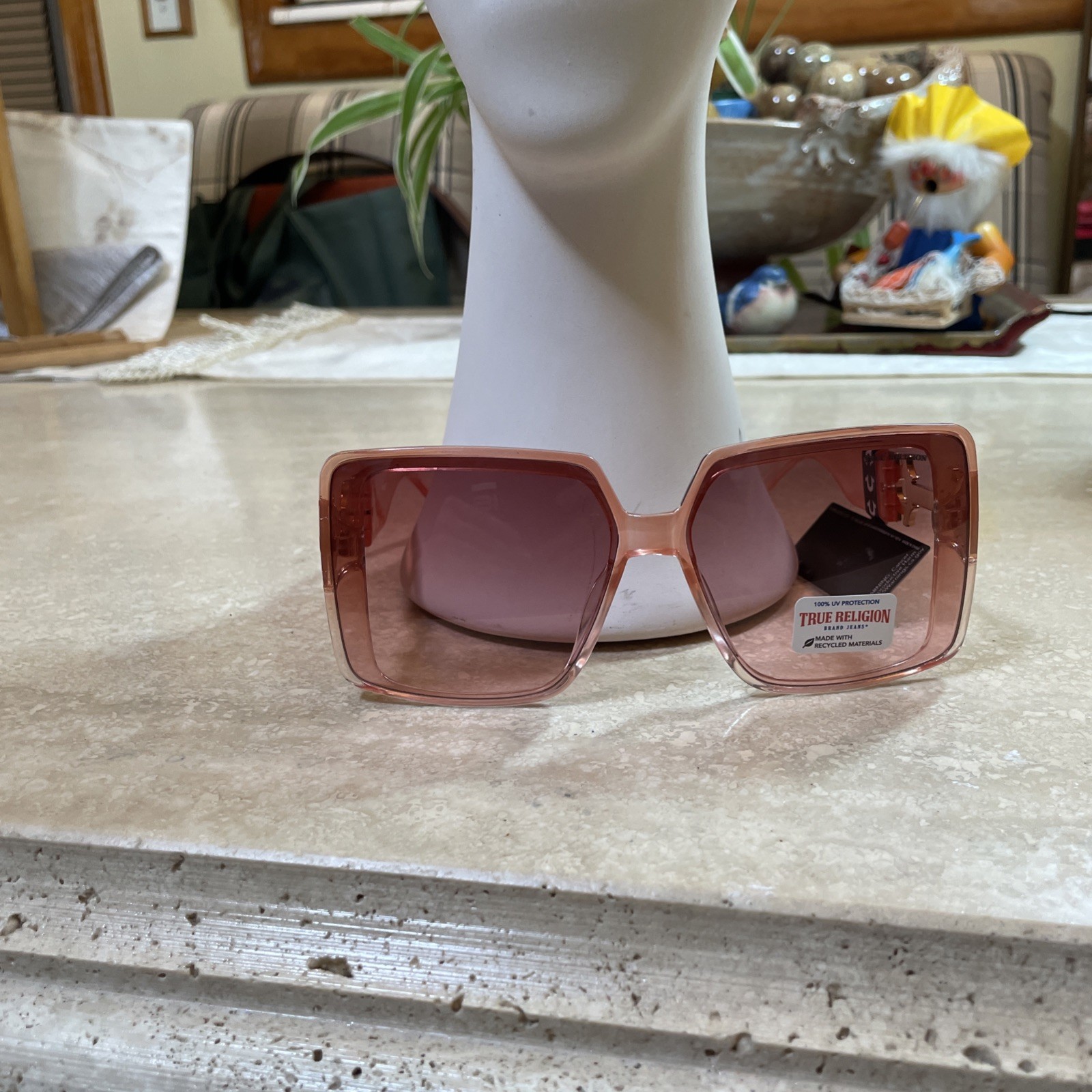 TRUE RELIGION Pink Clear Frames Rose Gold Lenses. TR56234X Sunglasses. Free S&H. image 7