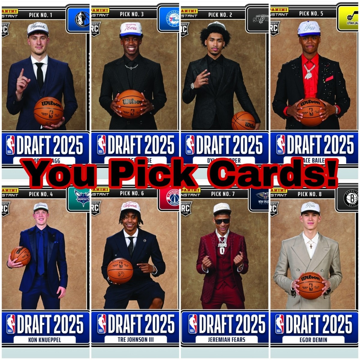 2025-26 PANINI NBA DRAFT NIGHT ROOKIE CARDS #1-32 YOU PICK FLAGG