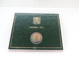 RARA MONETA 2 EURO COMMEM. VATICANO 2018 "PADRE PIO" FDC FOLDER