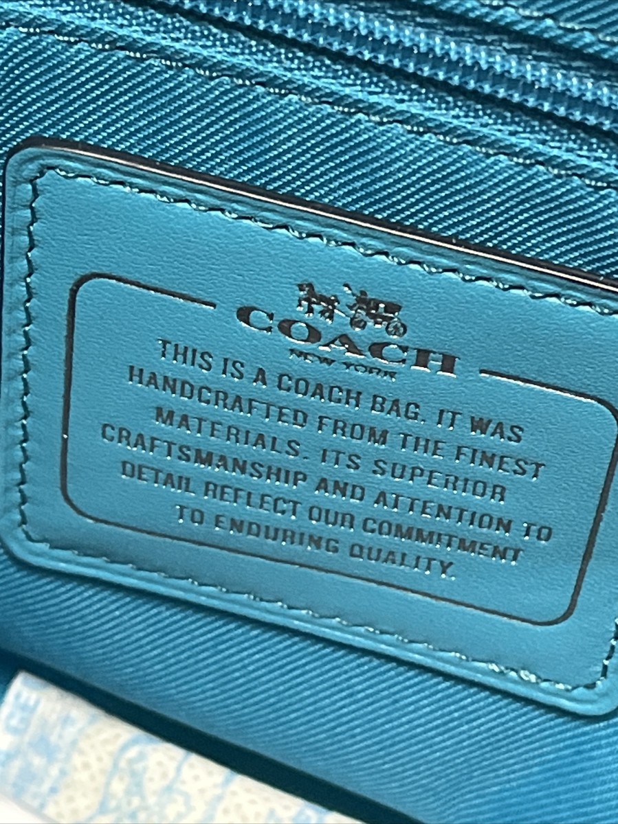 Coach 37733 Turquoise Leather Croc Chelsea Crossbody Handbag NWT