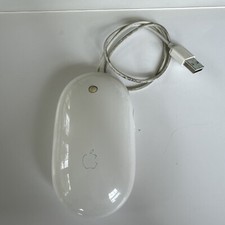 Apple USB Wired White Optical Mighty Mouse w/ 2 Side Buttons MB112LL/B A1152
