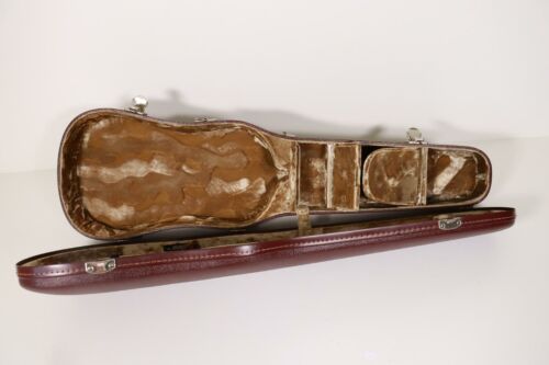 Original "Jaeger" Etui - Red Violine Case & Brown Gold Samt - Geigenkasten #Q - Picture 9 of 9