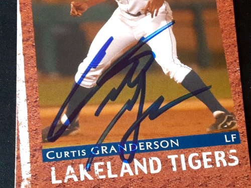 CURTIS GRANDERSON TIGERS SIGNED AUTOGRAPHED 2003 MINOR LEAGUE BASEBALL CARD - Picture 2 of 2