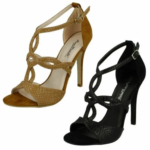 Damen Anne Michelle Absatzschuhe Offene Zehe T-Bar Absatzschuhe