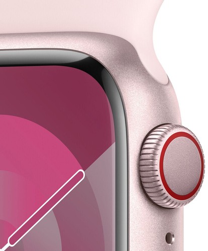 Apple Watch 9 Cell Alu Pink 41mm, Pink Silicon Band, Hervorragend – Refurbished - Bild 3 von 3