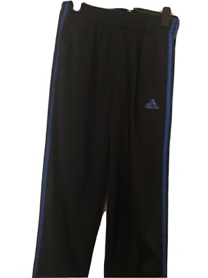 Adidas Womens Leggings 3 Stripe Size L Stretch Black And Blue