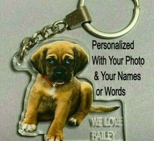 Custom Keychain, Your Photo Picture UV Printed Personalized Names Key Ring Chain