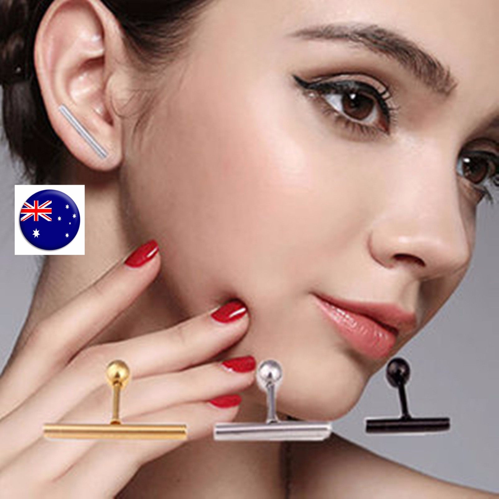 Women BAR STICK Geometry LINE 316L Surgical Stainless Steel Titanium Earrings