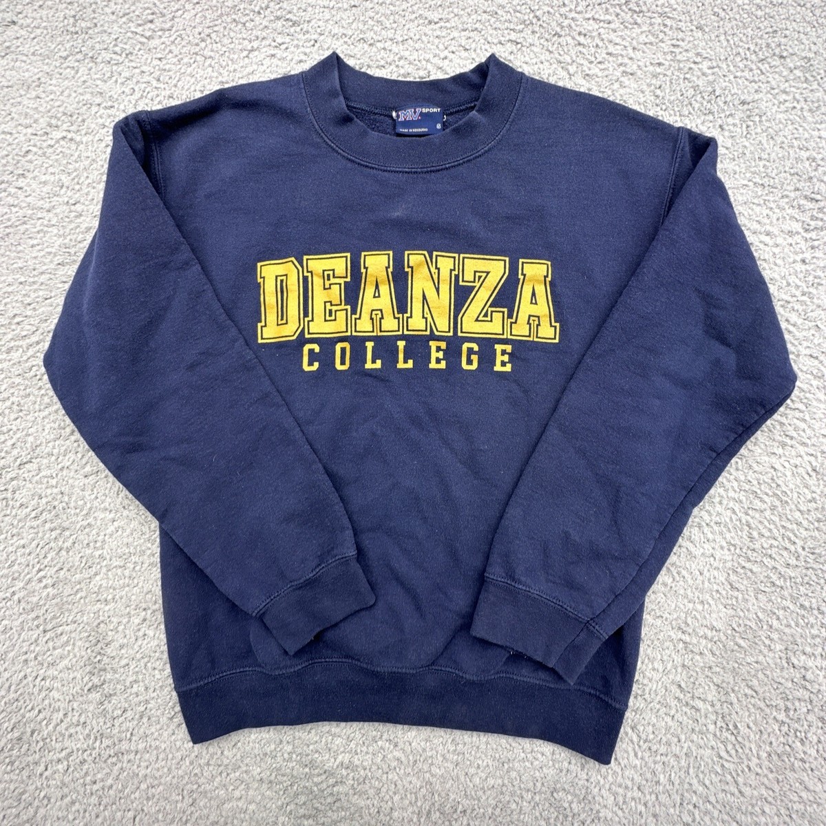 VTG MV SPORT 90s Men's Small Blue Crewneck Sweatshirt DEANZA