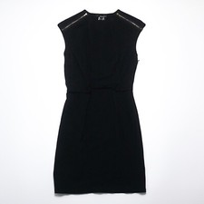 Mango Womens Black Sleeveless Round Neck Cotton Dress Size Medium