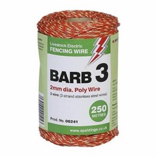 BARB 3 FENCING WIRE 2MM X 250MM.(RED/STRAW)