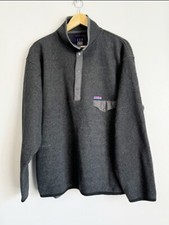 Vintage Gap Artic Light Fleece Mens XL Charcoal Gray 1/2 Snap Button Pullover