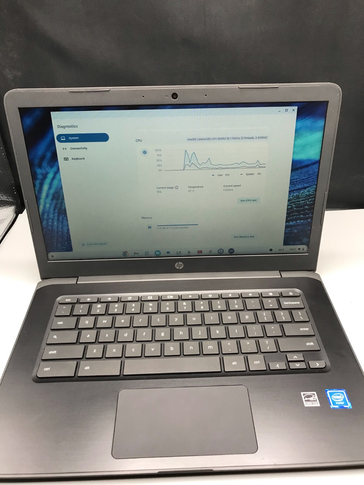 HP Chromebook 14 G5 No Charger Included 16GB Storage Intel Celeron N3350 1.1GHz 4GB RAM @TT-image