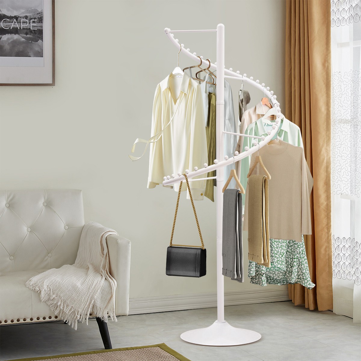 Rotating Garment Rack 360 Degree Clothes Display Rack Spiral Rotating Clothing Rack - 5.9FT ...
