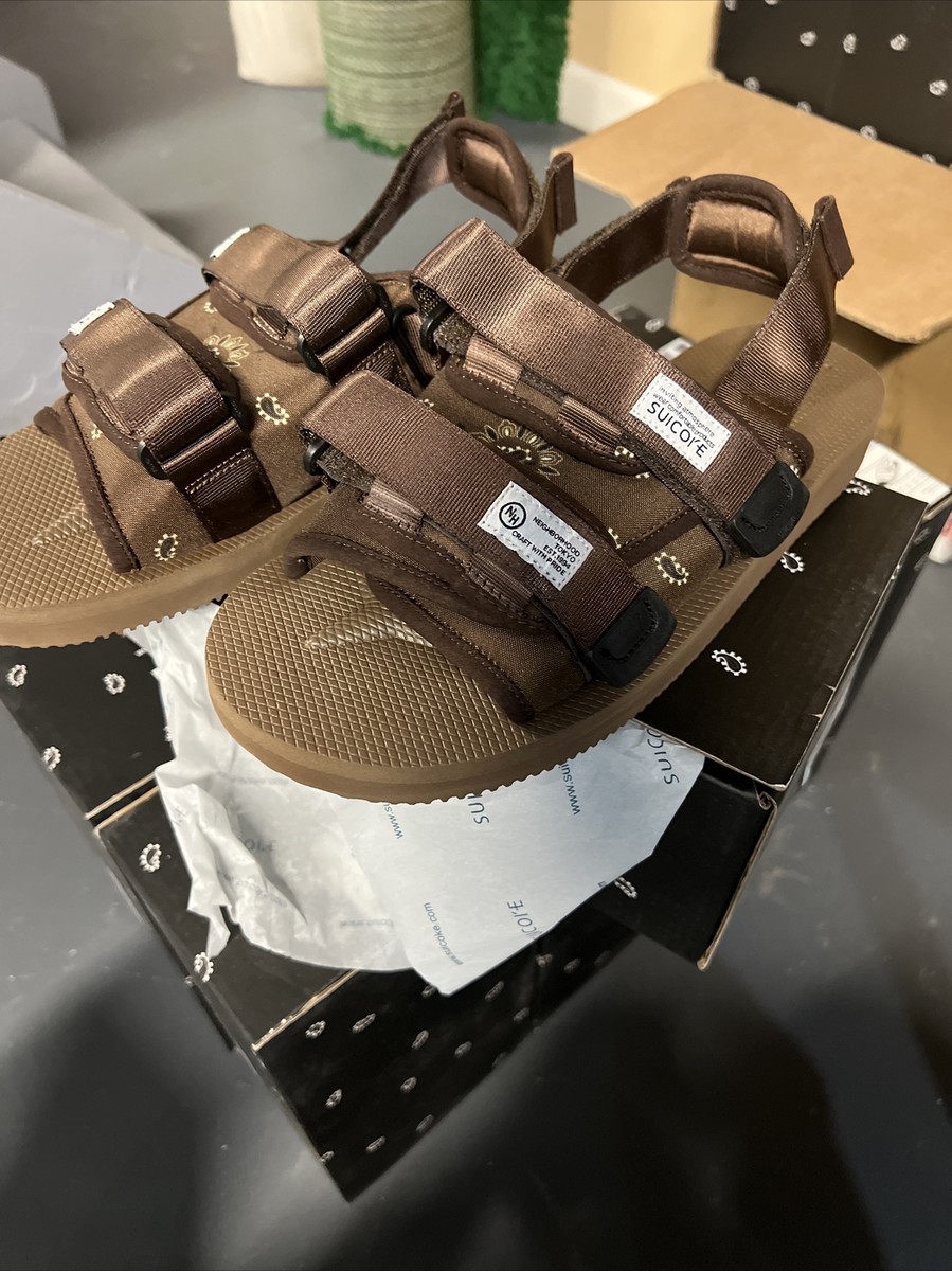 DS MENS SUICOKE MOTO SANDAL NEIGHBORHOOD OG-056-2NH BROWN SZ 9