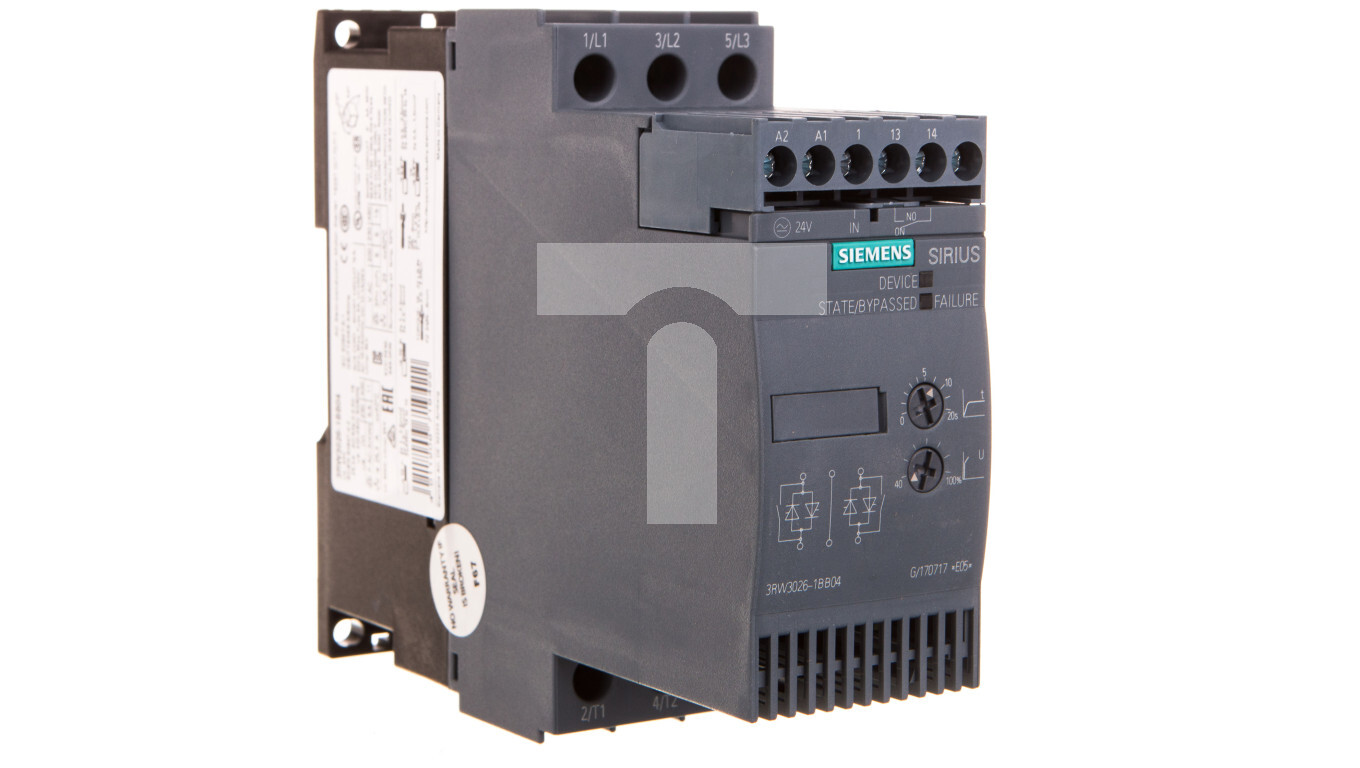 3-phase soft starter 200-480VAC 25A 11kW / 400V Uc = 24V AC / DC S0 3RW30 /T2UK