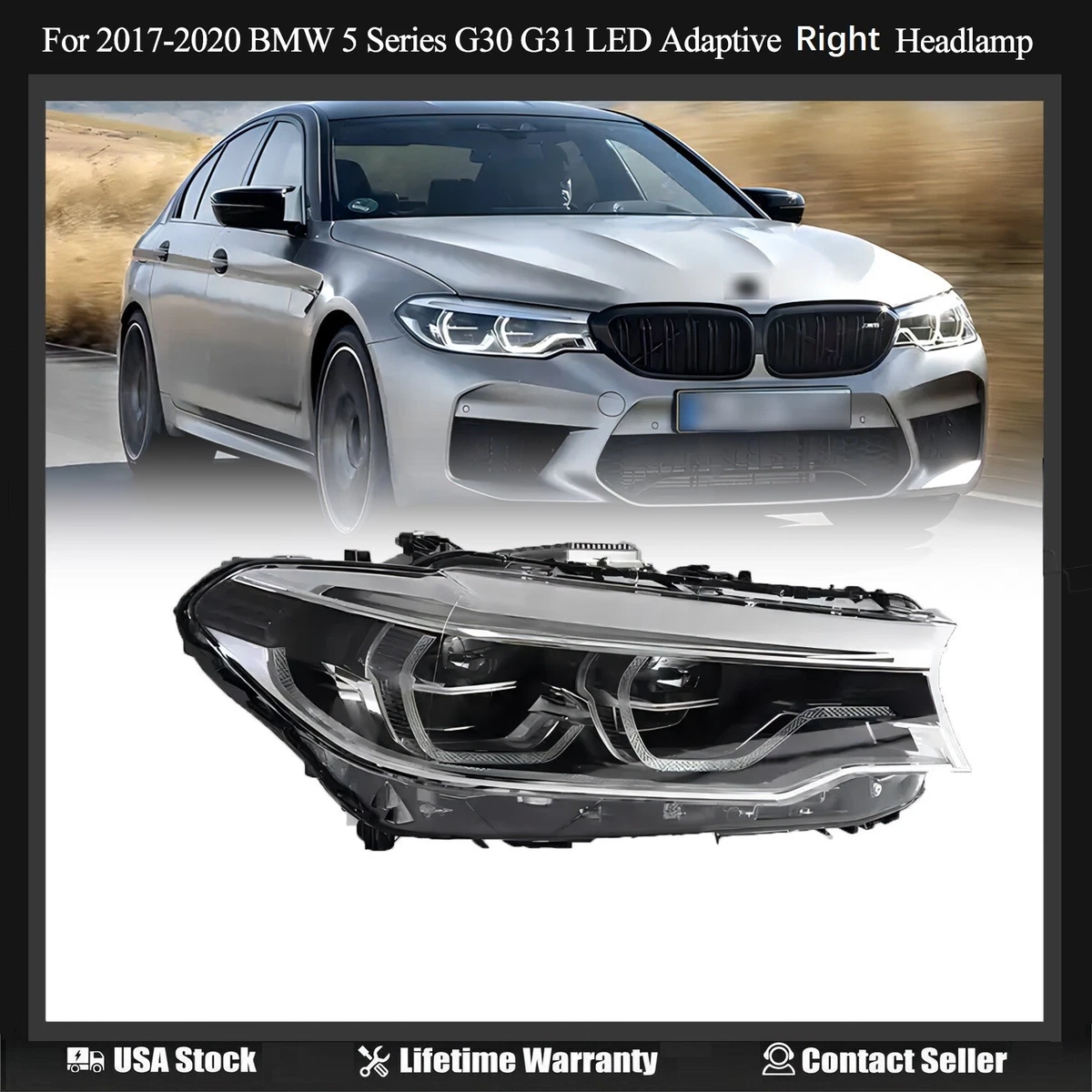 For 2017-2020 BMW 5 Series G30 G31 M5 540i 530 Adaptive LED Icon 