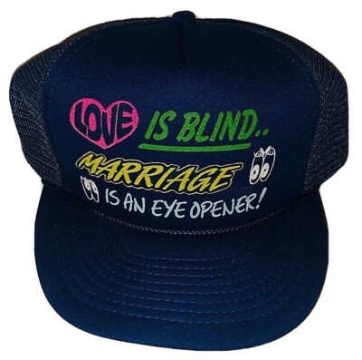 Vintage MOHR's Blue Mesh Snapback Hat Love Is Blind Marriage Is An Eye Opener