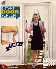 Mosquito Door Net Mesh Screen Bug Fly Pet Patio Hands Free Magnetic White Color