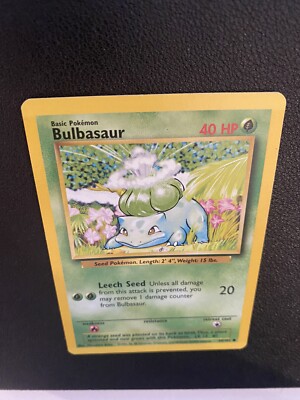 1995 bulbasaur pokemon card value 1995 Bulbasaur Base Set 44/102 Pokmon TCG Card NEAR MINT