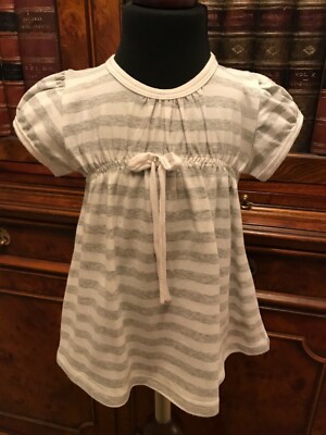 Grau & weiß gestreiftes Sommer Baby Kleid - 0-3 Monate - neu