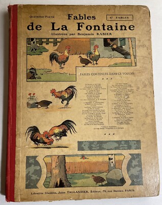 Fables De La Fontaine Book 1906 Illustrees Par Benjamin Rabier French Text